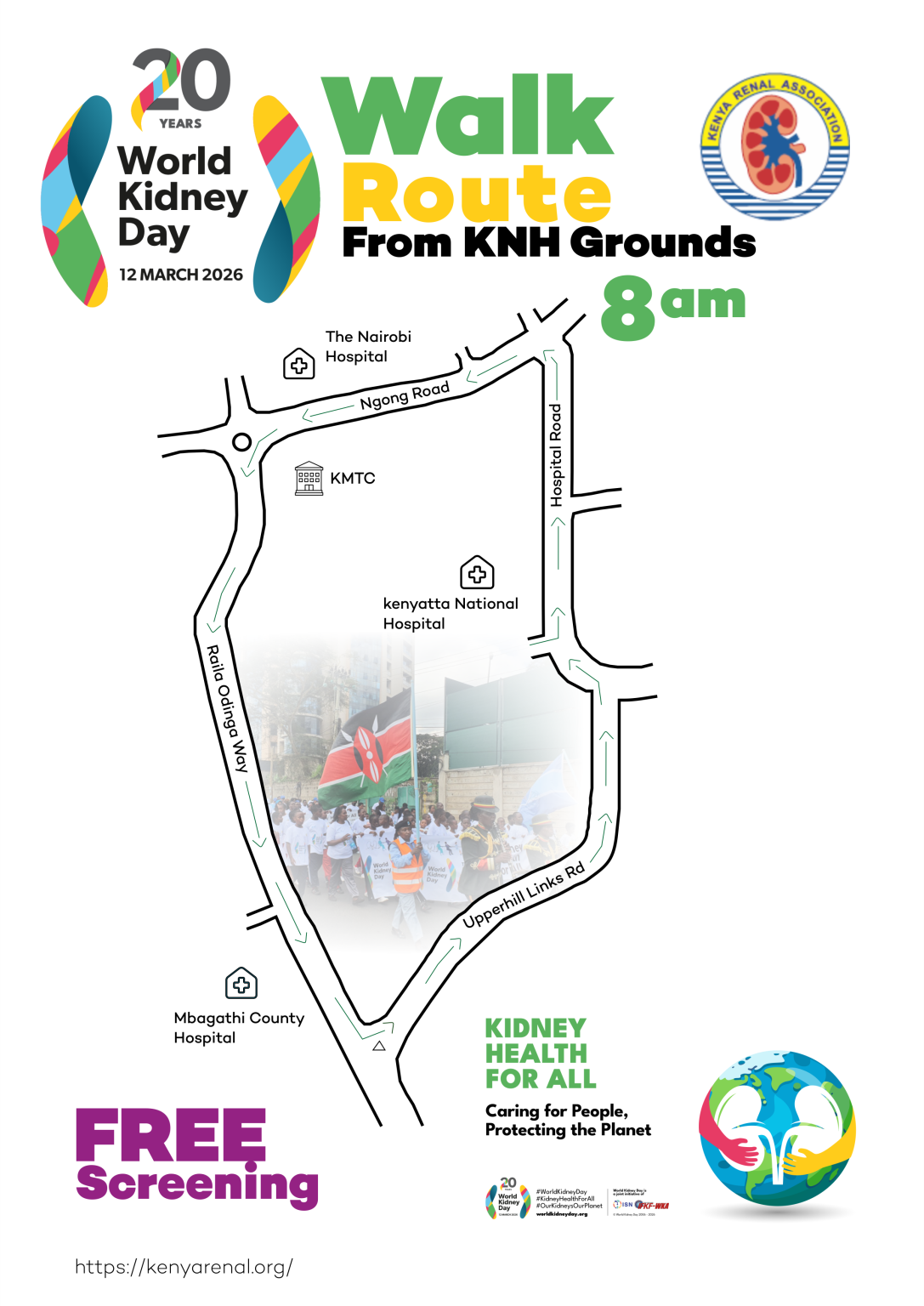 Kidney Day Walk Route 2026
